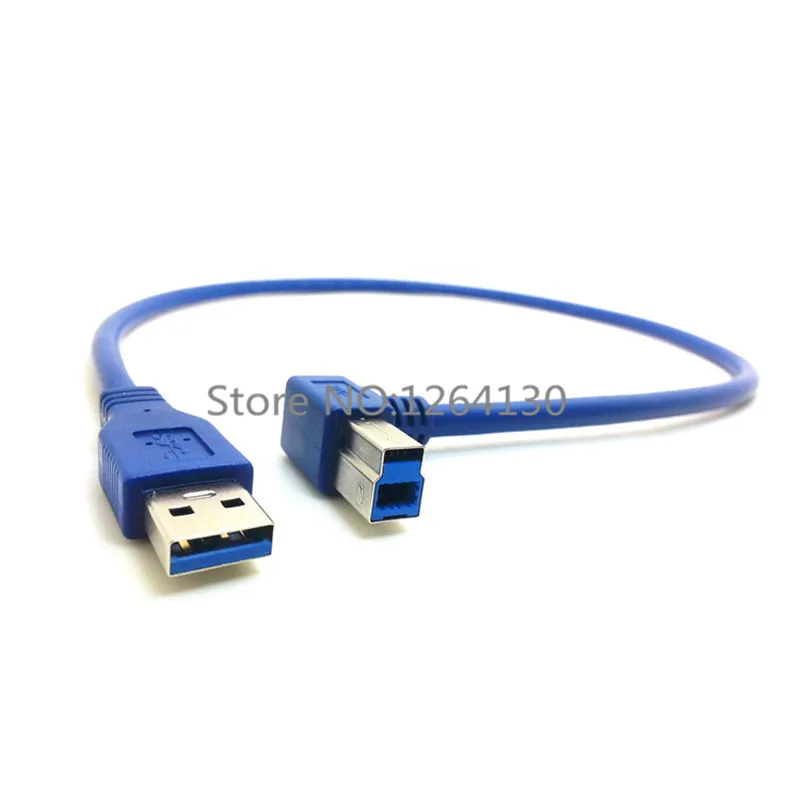 USB 3.0 A męski na prawy kąt 90 stopni USB3.0 typ B męski kabel AM/BM szybki kabel do drukarki 0.3m/0.6m/1m/1.8m/3.m