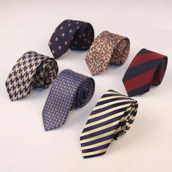 Linbaiway 6cm Striped Neckties Tie for Mens Female Skinny Bow Tie for Wedding Gentlemen Polyester Cravat Corbatas Custom LOGO