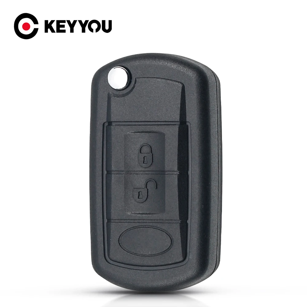 KEYYOU  Replacement Shell Folding Flip Remote Key Case Fob 3 Button for LAND ROVER Range Rover Sport LR3 Discovery