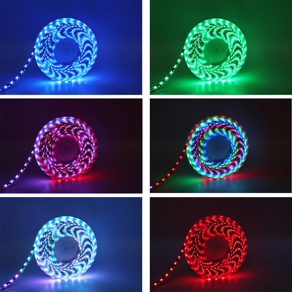 WS2811 RGB Led Strip Light   5050 RGB Addressable 30/48/60Led Pixel Strip Light Full Colors Led Strip Ribbon Flexible Digital Le