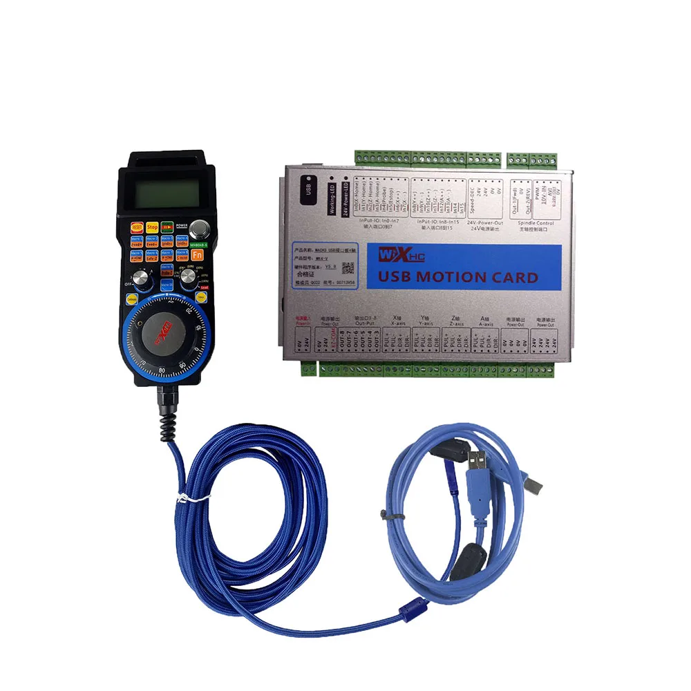 

ЧПУ комплект Mach3 USB контроллер XHC MKX-V 3 4 6-осевая USB карта управления движением LHB04B проводной MPG подвесной ручной