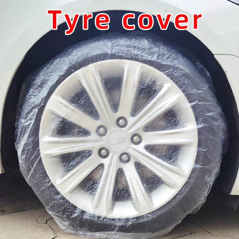 20PCS Disposable Transparent Tire Wheel Cover Automobile Decorative  Protective Sleeve Spare Wheel