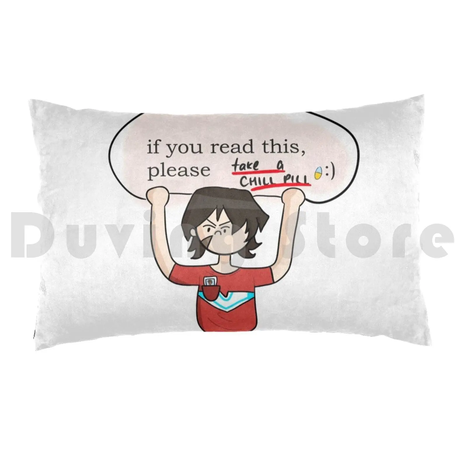 Pillow Case Chill Pill Keith 671 Voltron Cartoon Funny Chillpill Memes Keithkogane Red Lion