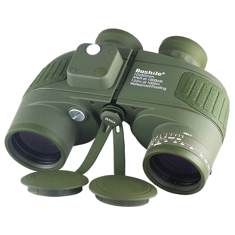 Imagem -03 - Boshile-binóculos com Rangefinder e Bússola Retículo Telescópio Iluminante Marinha Waterproof Cor Verde Tático Militar 10x50