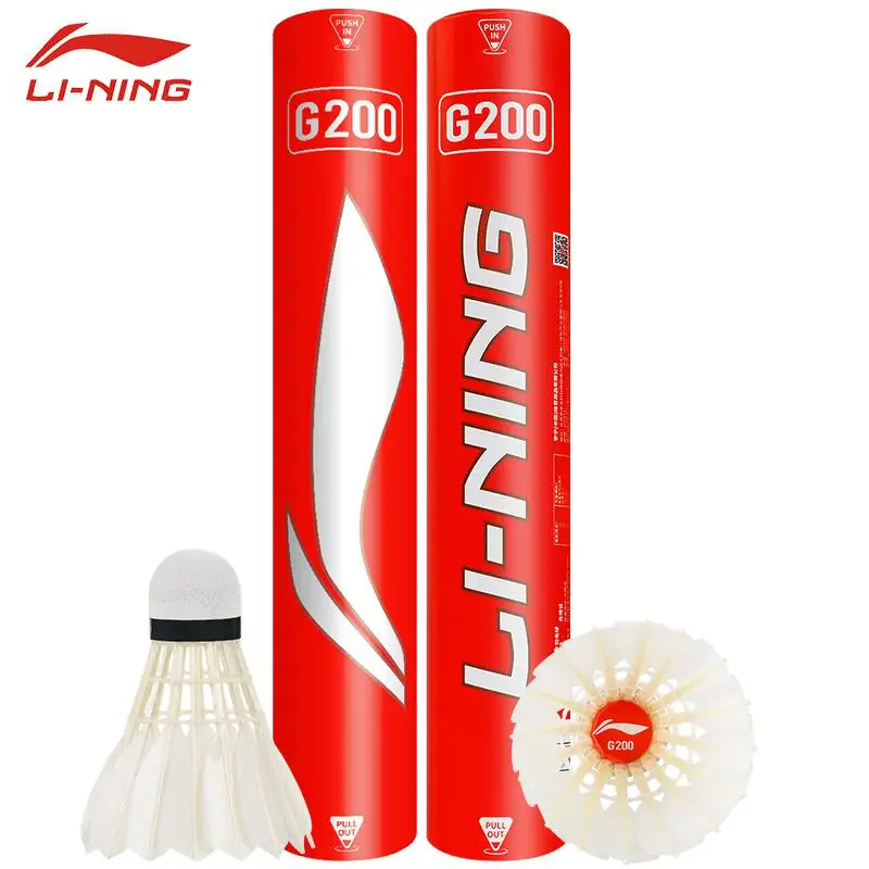 

Li-Ning New G200=A+60 60Pcs=5tubes Badminton Shuttlecock Goose Feather Birdies Flying Stably Durable Li Ning Battledore