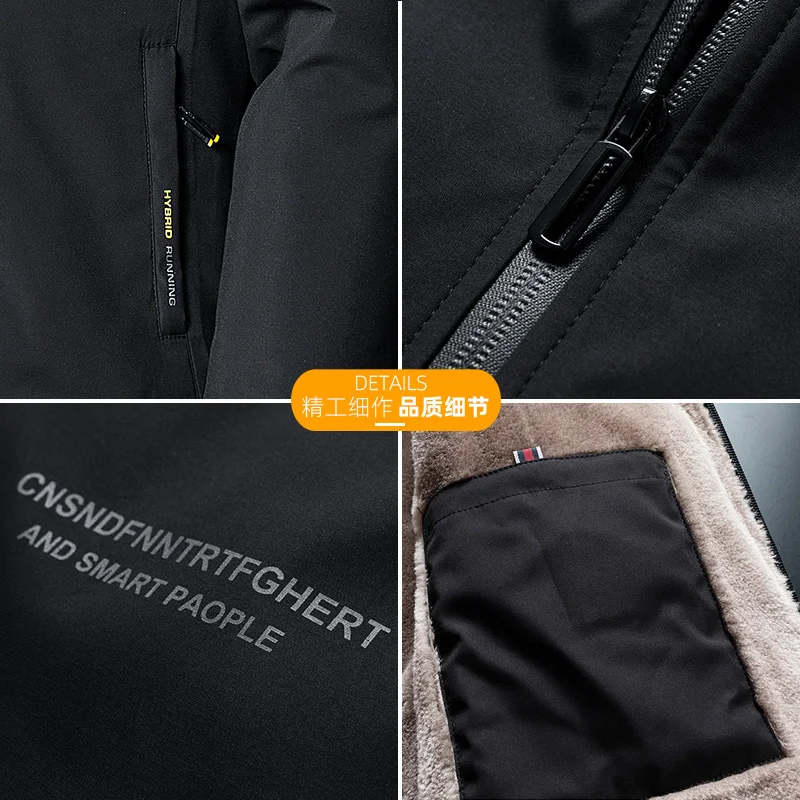 Winter Fleece Jacket Men\'s Warm Thick Windbreaker High Quality padded Fur Collar Cotton Coat Brand Fashion Parkas 8XL Male Trend