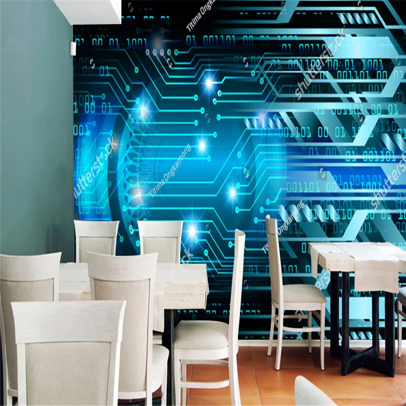 Blue Abstract Light Hi Speed Internet Technology Illustration Bar Wallpaper Industrial Decor Background Wall Papers Murals