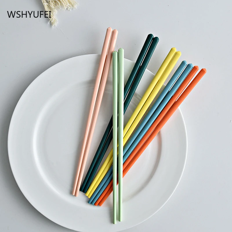 

WSHYUFEI 10 Pairs/Set Creativity Chinese ceramics Chopsticks Non-slip Sticks Set Reusable Eating sushi dumplings Stylish Healthy