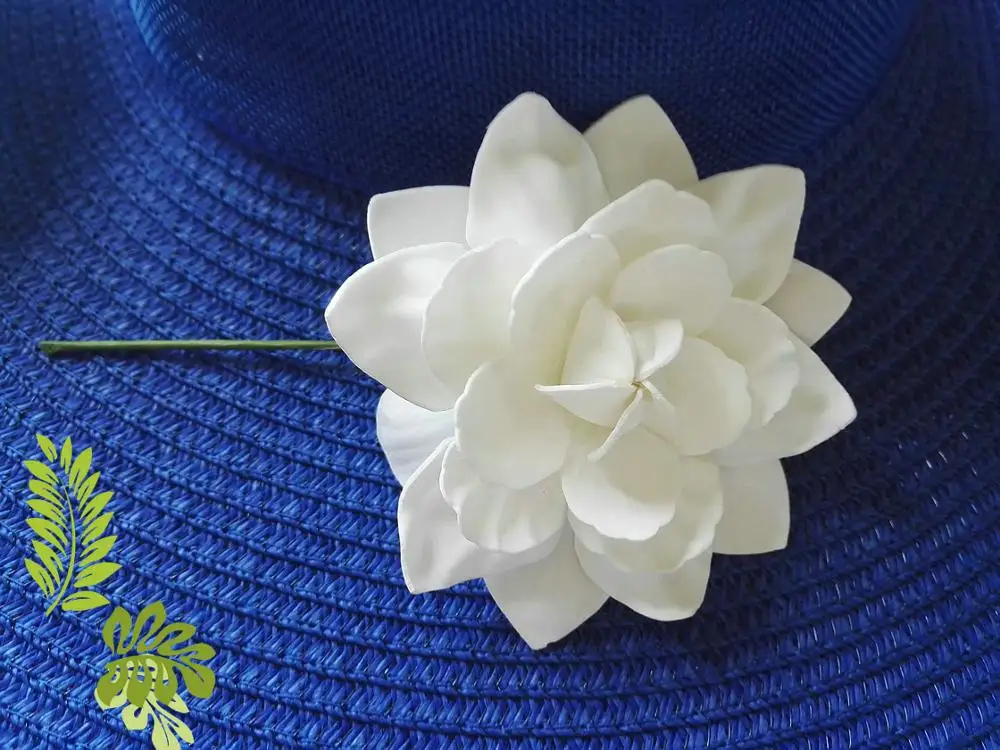 Free Shipping 100pcs/lot F1198 10CM Foam Gardenia Hair Pick Hawaii Dance Headwear Festival Performance Decoration Daily Flower