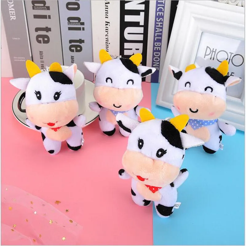 1PCS Cute Little Cow Plush Toy Bull Symbol Of  The Year Mascot  Pendant Stuffed Toys For Girls Gift Doll Grab Machine Doll 12cm