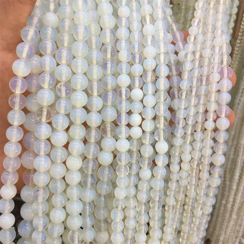 DIY Round Opal Moonstone Natural Stone Beads Jewelry Accessories For Necklace/Bracelet 4mm 6mm 8mm 10mm 12mm New Arrival