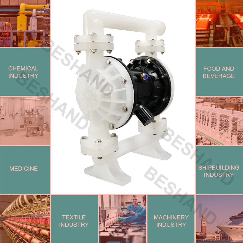 Imagem -04 - Bomba de Diafragma Duplo Pneumático Opcional para Tratamento de Água Industrial Química Borracha pp 100l Min 58.5gpm