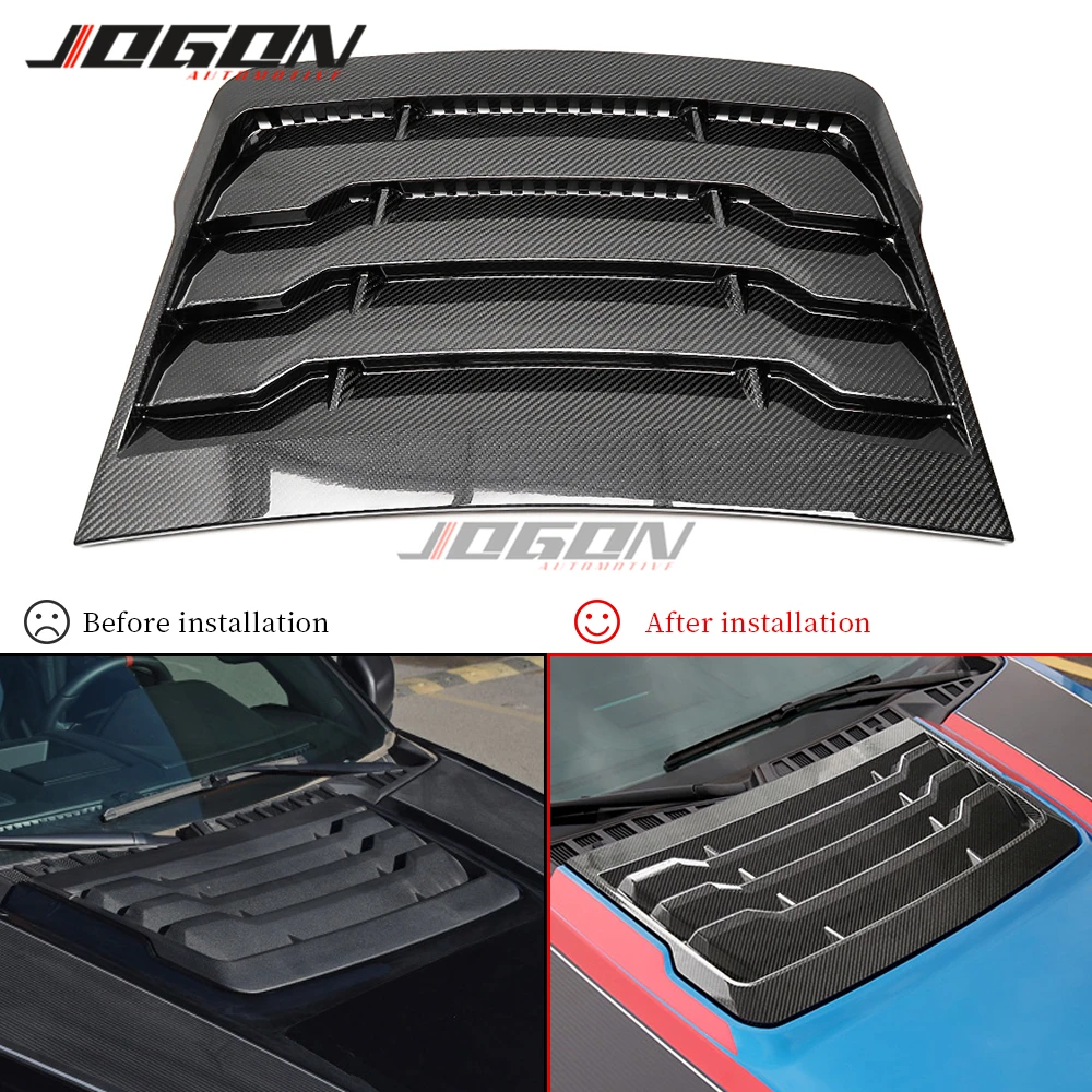 

Real Carbon Fiber Front Engine Hood Bonnet Air Vent Outlet Cover Trim Stickers Car Accessories For Ford F150 F-150 2017 - 2020