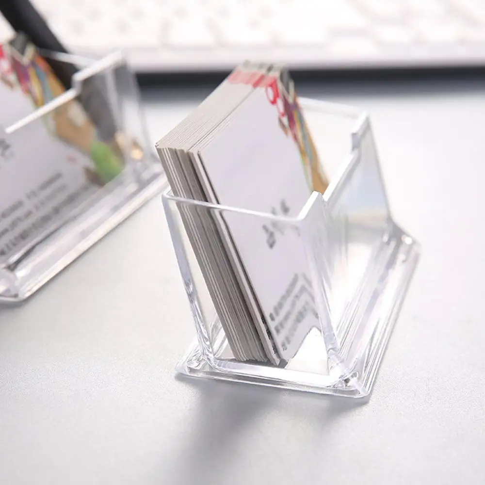 Portable Clear Business Card Holder Display Stand Desk Desktop Countertop Business Card Holder Desk Shelf Box