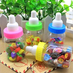 1pc (18-22 Tablets) Milk Bottle Eraser Fruit Animal Christmas Digital Rubber Bottle Children'S Students Cute Stationery Gifts