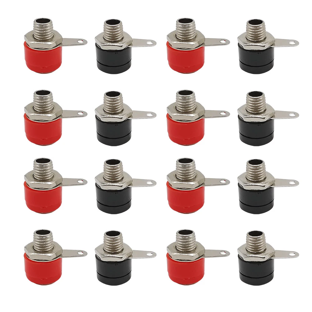 10Pcs 4mm Banana Socket Binding Post Banana Female Jack Connector Black Red