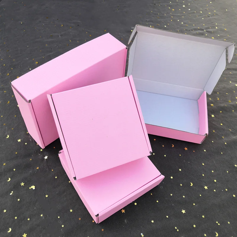 5pcs/10pcs/kraft box wholesale color package small gift box Wigs blank 3layer corrugated box can be customized size printed logo