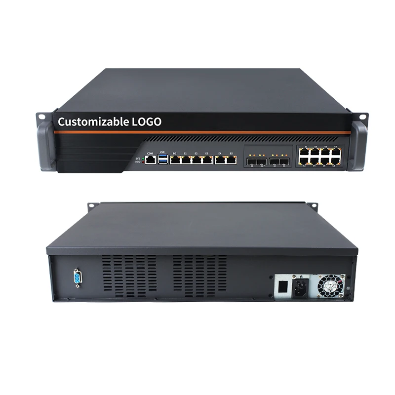 I9-9900 Intel Core (14 LAN/4*10G SFP 2USB/1COM/1VGA/wentylator) X710 Firewall Mikrotik Pfsense VPN bezpieczeństwo sieci minirouter PC ESXI