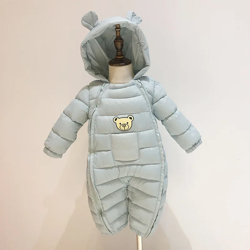 Newborn Baby Girl Boy Winter Jumpsuit Cotton Padded Infant Toddler Hooded Overall Snowsuit Baby Warm Snow Wear Coat Clothes 0-2Y