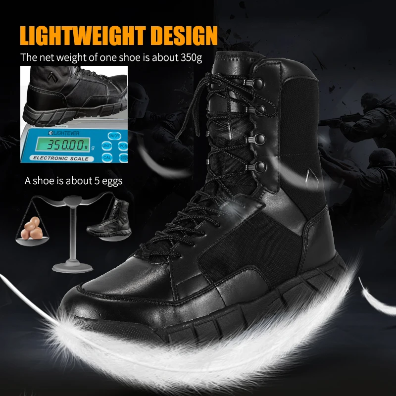 Outdoor Waterproof Tactical Boots Men Professional Military Winter Sports Climbing Hiking Shoes Breathable High-top Army Sneaker