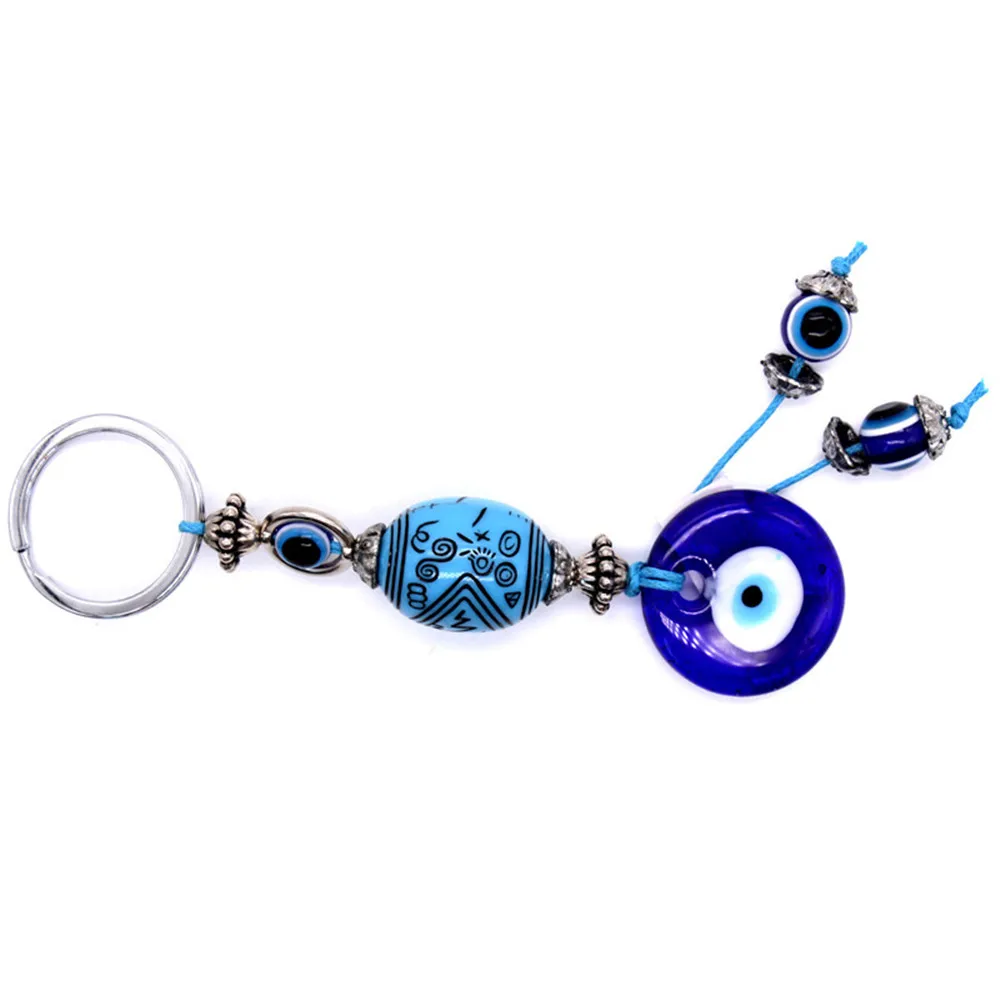 Geometric Faceted Turkish Devil Blue Eye Key Chains, Car Pendant, Home Ornaments, Wall Hangings, Bag, New Gift