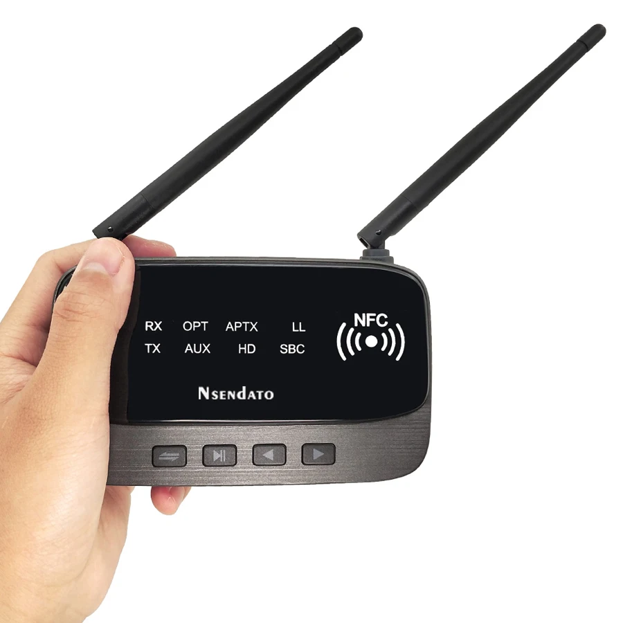 262ft/80m NFC Long Range Wireless 5.0 stereo audio Music Transmitter Receiver 3 in 1 wireless Audio Adapter Low Latency aptX HD