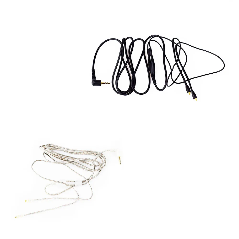 UEHSDAY MMCX SE215 อัพเกรด Silver PLATE สำหรับ Shure SE215 SE315 SE425 SE846 ที่ถอดออกได้สายสายหูฟังสาย