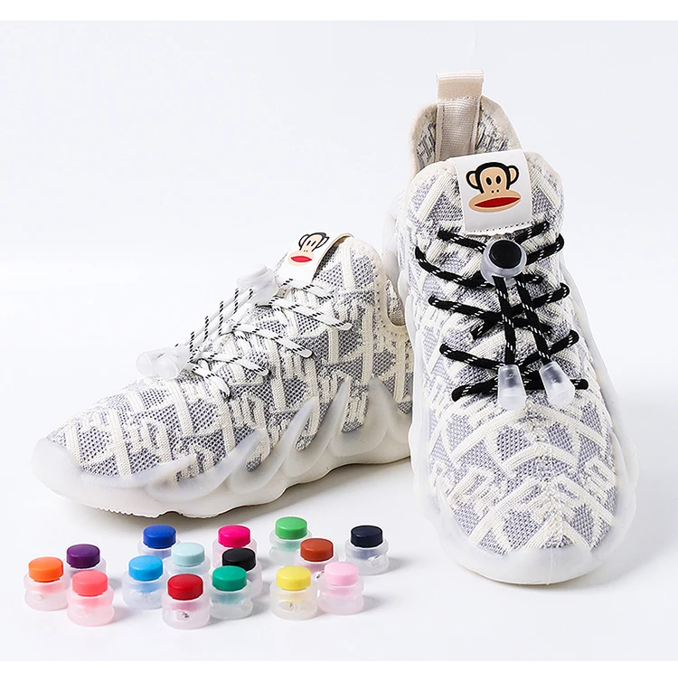 Elastische, runde Schnürsenkel mit Verschluss für Kindersneaker, Schnürsenkel ohne Binden, Schnürsenkel für Kinder und Erwachsene, Schuhbänder. – Detail 4