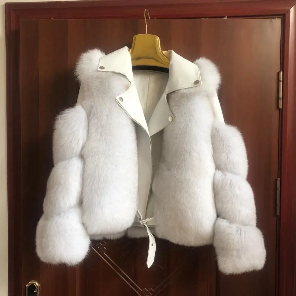 Moda Prawdziwe futro z lisa z prawdziwą owcą Skóra naturalna Kurtka Kamizelka Odzież wierzchnia Luksusowe kobiety 2025 Zima Nowy