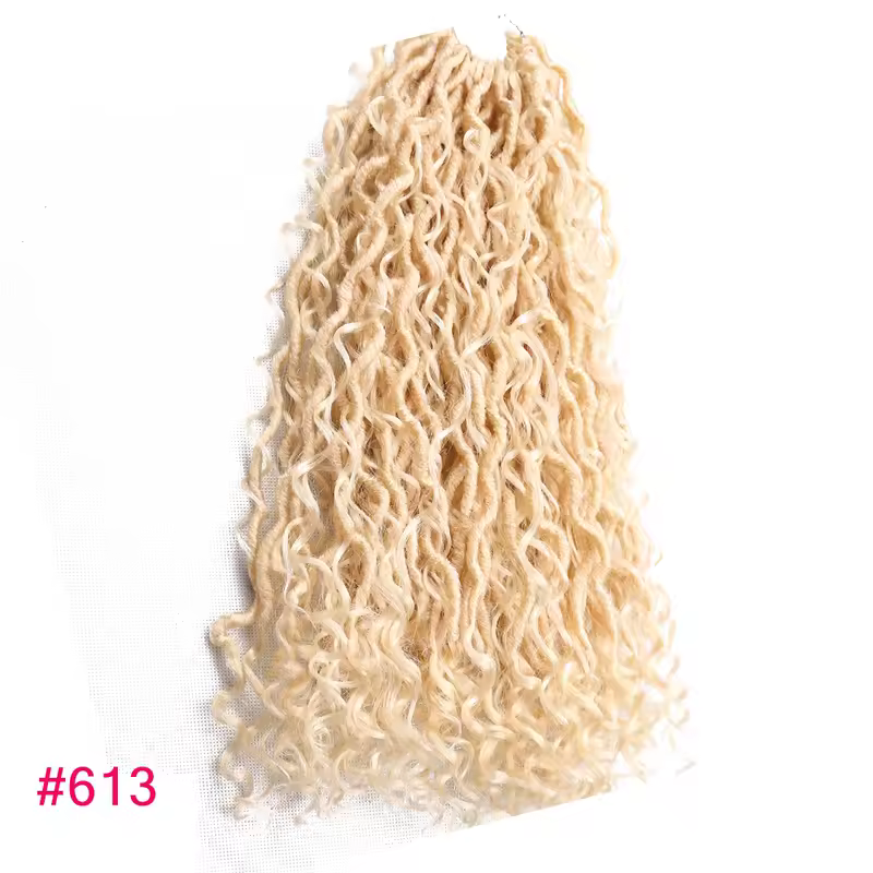 Synthetic Goddess Locs Crochet Hair Braids Curly Faux Locs Braiding Hair Extensions Wig For Women Black Hippie Boho Style - Image 14