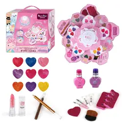 Children Make Up Toys Cosmetic Table Fashion Beauty Big Set Safe Non-toxic Easy To Clean Makeup Kit for Dress Girl Indoor Toys