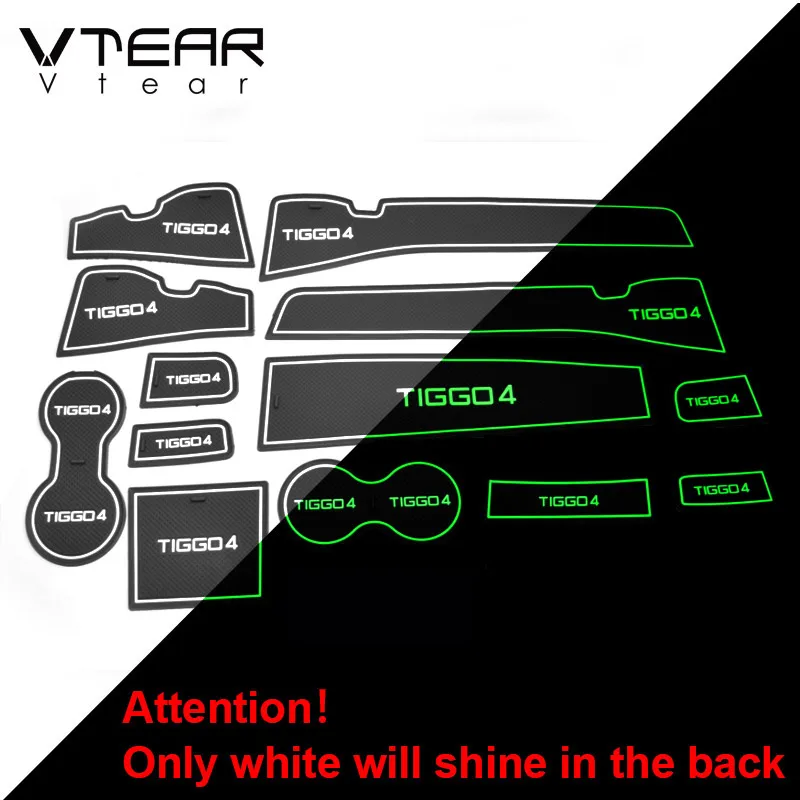 Vtear For Chery Tiggo 4 door groove anti-slip pad storage hole slot cup mat Car interior cushion styling decoration accessories