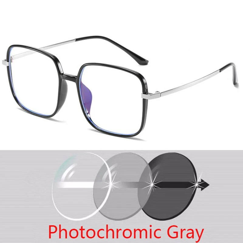 0 -1.0 -1.5 -2.0 -2.5 -3.0 -4.0 -5.0 -6.0 -7 Radiation Protection Square Eyewear Women Metal Legs Spectacles Men Optical Glasses