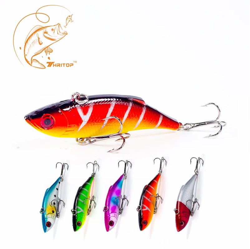 Thritop Fishing Lure Hard Bait 7.5cm 9.5g,High Quality 5 Various Colors for Option TP024 Professional VIB Bait Fishing Tools