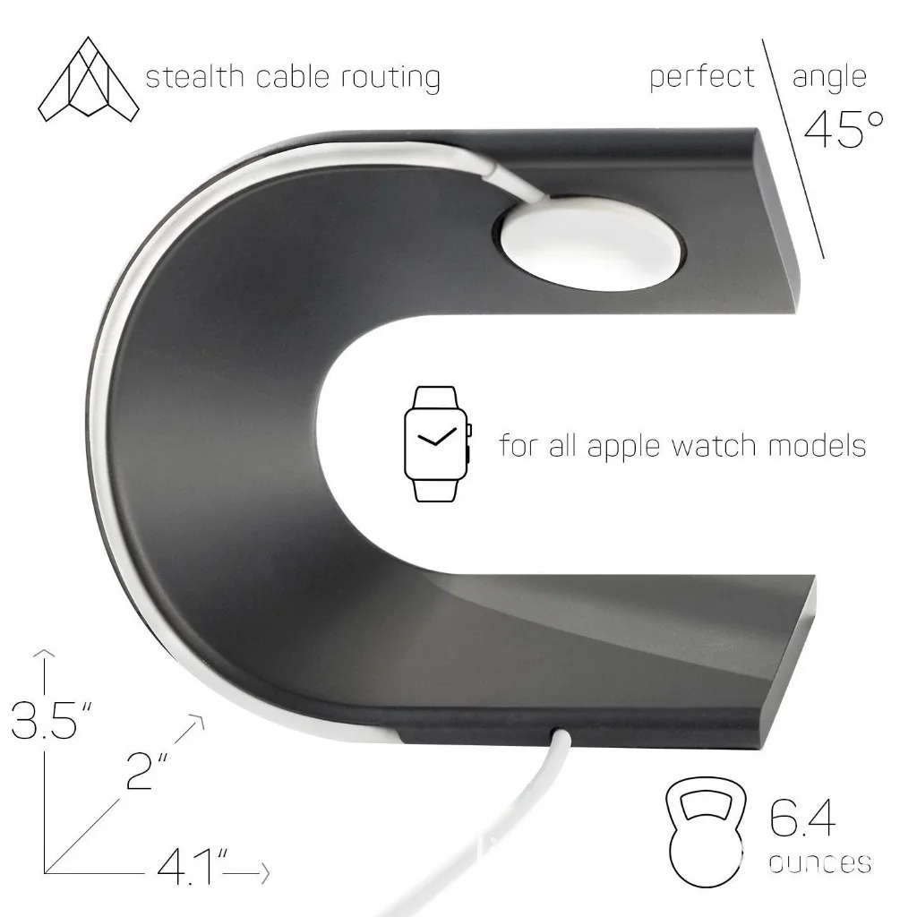 for Apple Watch Bracket Metal Aluminum Charger Stand Holder U Shape Charging Cradle Stand for Apple i Watch Charger Dock Station