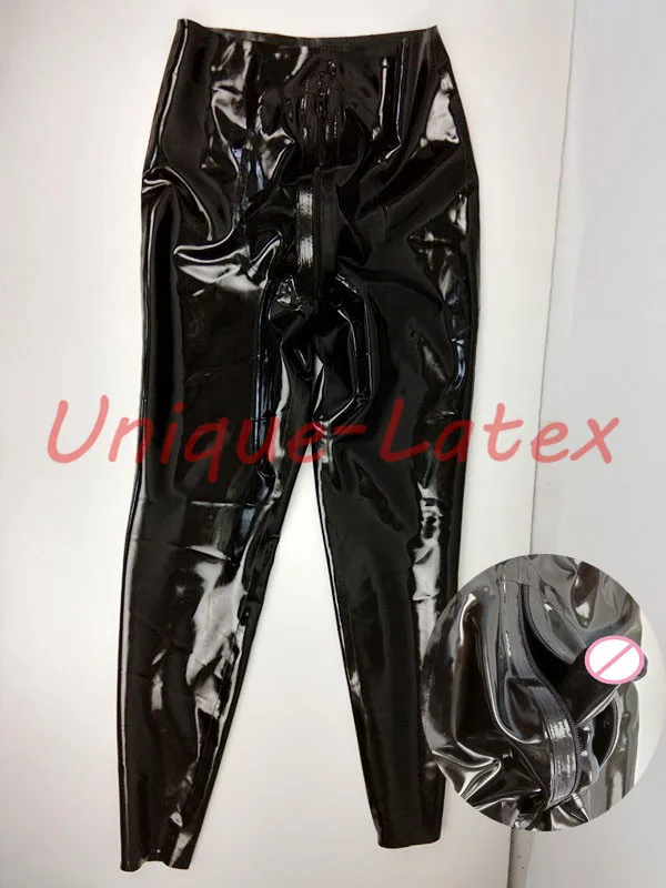 MÄNNER LATEX HOSE MIT PENIS KONDOM CODPIECE VERSTECKTE PENIS KONDOM ANGEPASST