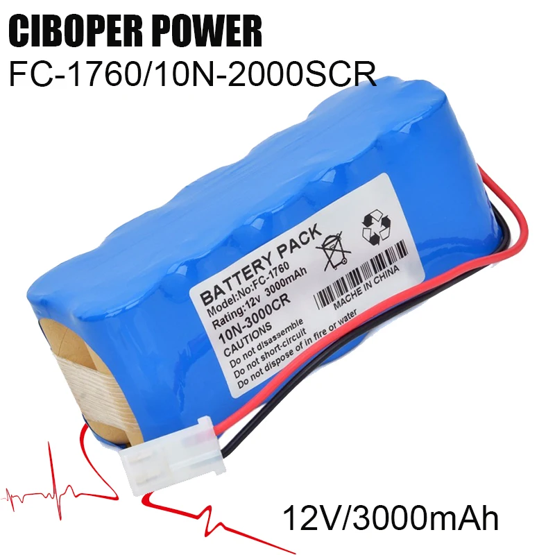 CP Medical Battery Pack FC-1760 10N-2000SCR 12V 2000mAh For FC-1760 Defibrillator