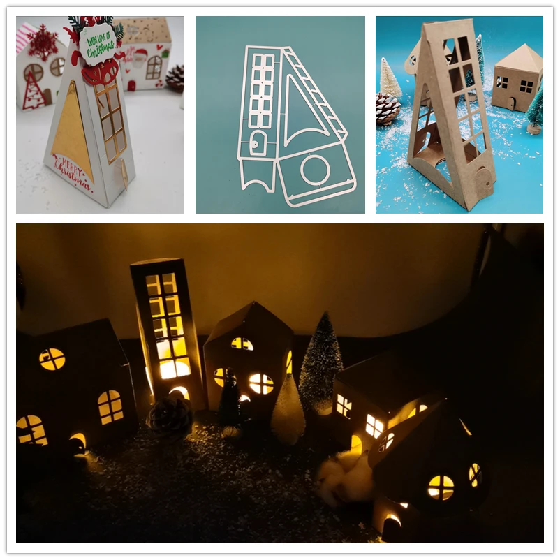 Triangolo scatola di Fustelle Nuovo Natale Per La fabbricazione della carta stencil Per Il Fai Da Te Scrapbook mestiere di Carta stampo coltello