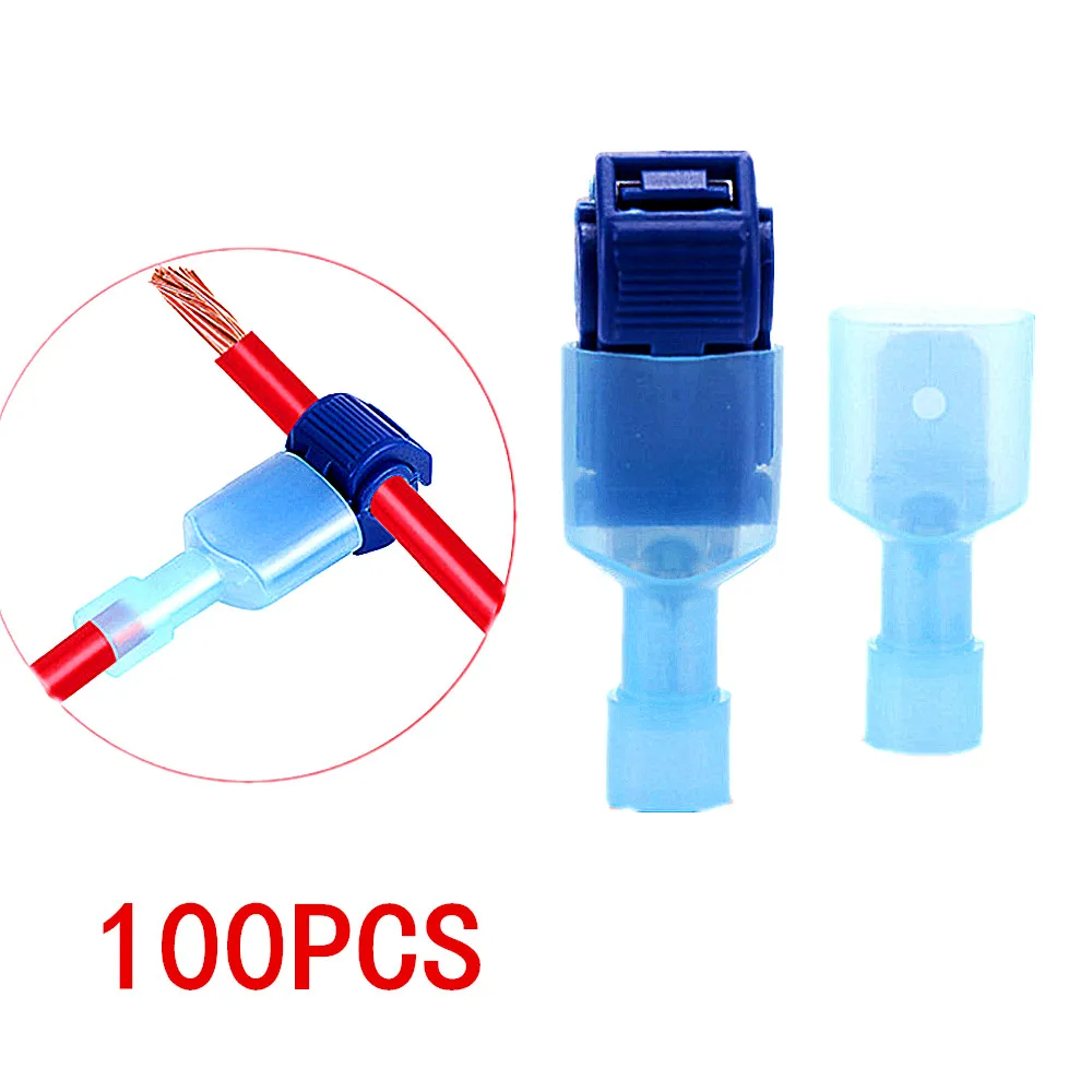 100PCS/LOT Scotch Lock Electrical Cable Connectors Quick Splice Wire Convenient Terminals Crimp Blue For 1.0-2.5mm Line