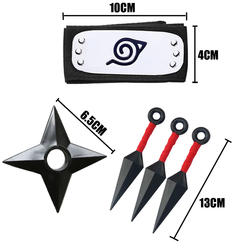 Anime Naruto Cosplay Accessories Naruto Weapon Itachi Kunai Headband Shuriken Ninja Frog Wallet Necklace Figure Kid Toy Gift