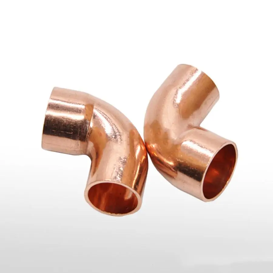 19mm ID x 19mm OD x 1.2mm Thickness Copper 90 Elbow Short Radius Scoket Weld End Feed Coupler Plumbing Fitting Water Gas Oil