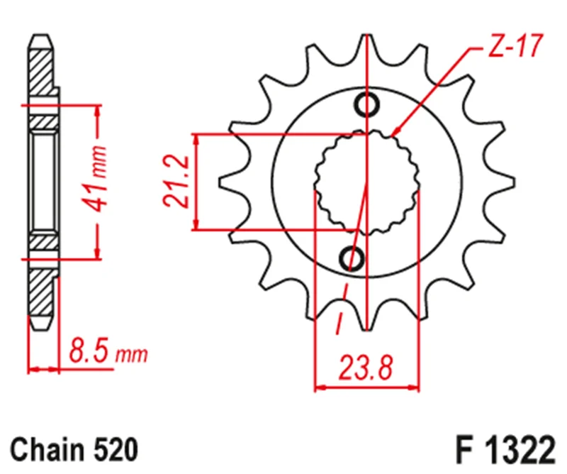 520-14T Motorcycle Front Sprocket Pinion For Honda CRM250 MD24 MD32 TRX400 EX Sportrax XR400R 96-04