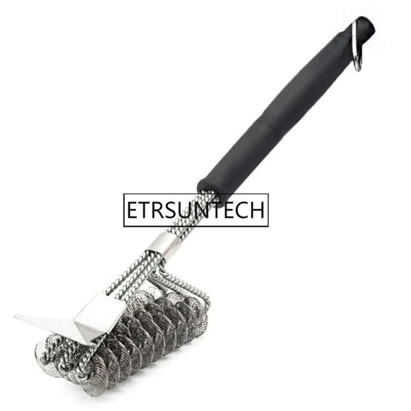 

50pcs Grill Brush BBQ Barbecue Cleaning Brush Clean Tool Stainless Steel Wire Cleaning Brushes Scraper With Handle