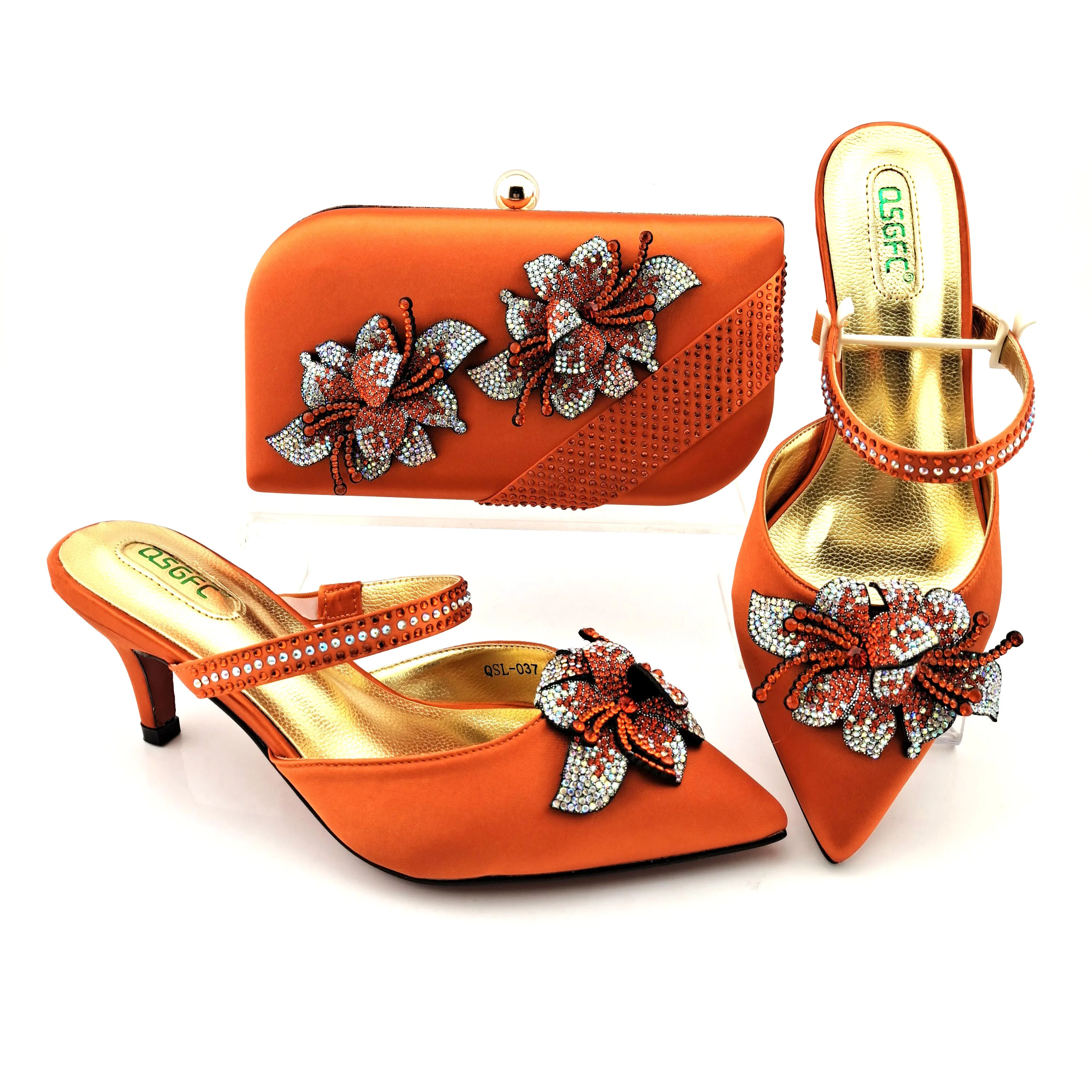 Doershow Italian Shoe and Bag Set New Shoes and Bag Set In Italy yellow  Color Italian Shoes with Matching Bags! HGO1-16