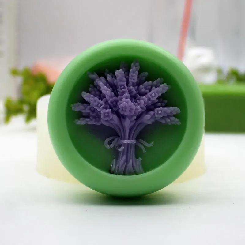 2024 New Lavender Soap Molds Flowers Shape Silicone Mold for Cake Pudding Jelly Dessert Chocolate Mould Handmade Soap Glue