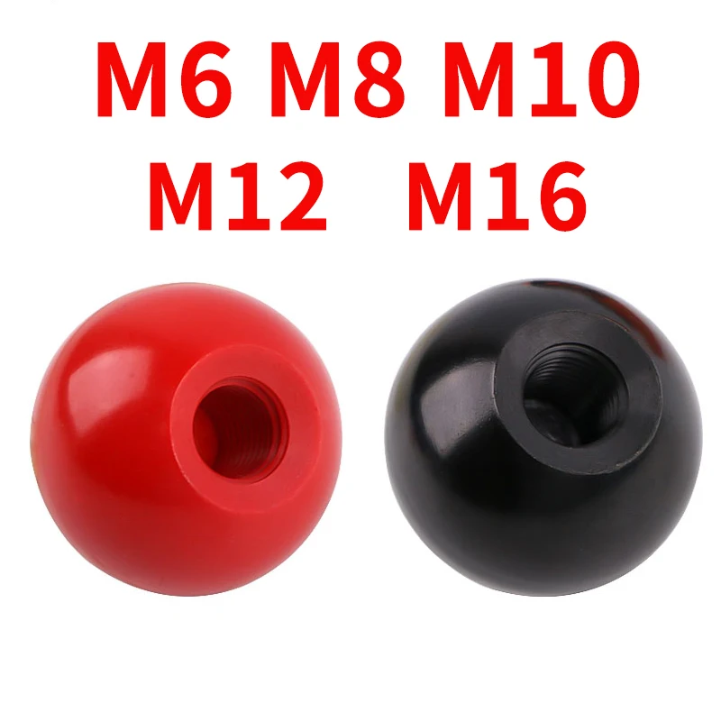 M6 M8 M10 M12 M16 rosso nero bachelite diametro del nucleo manopola della leva della sfera in bachelite sostituzione della macchina utensile maniglia rotonda Sae