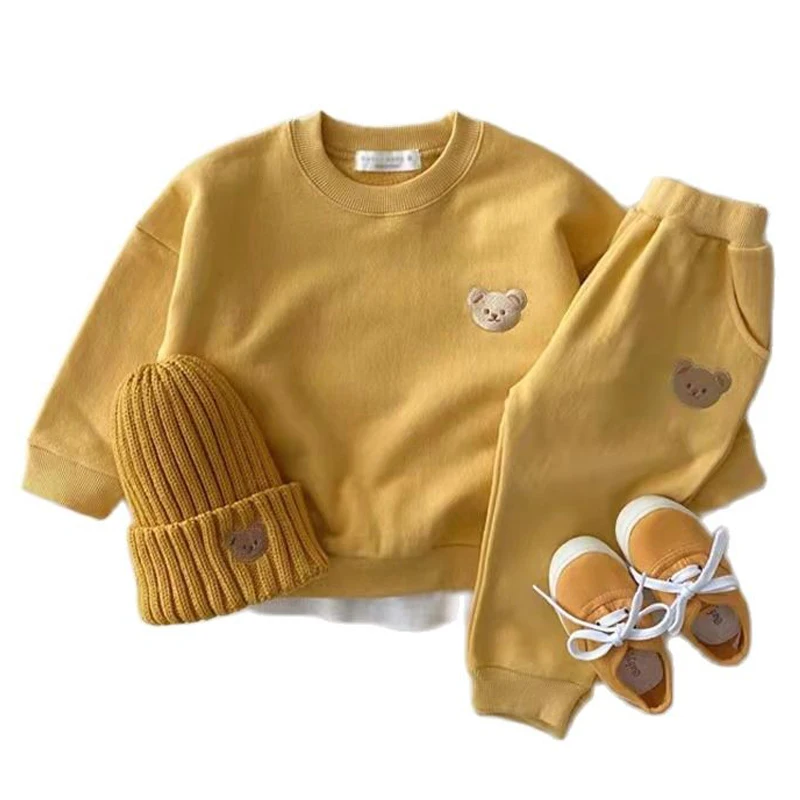 

Spring Autumn Kids Tracksuits Boys Girls Set 2024 New Fashion Long Sleeves+Pant for Children Cotton Clothes Baby Clothing Set