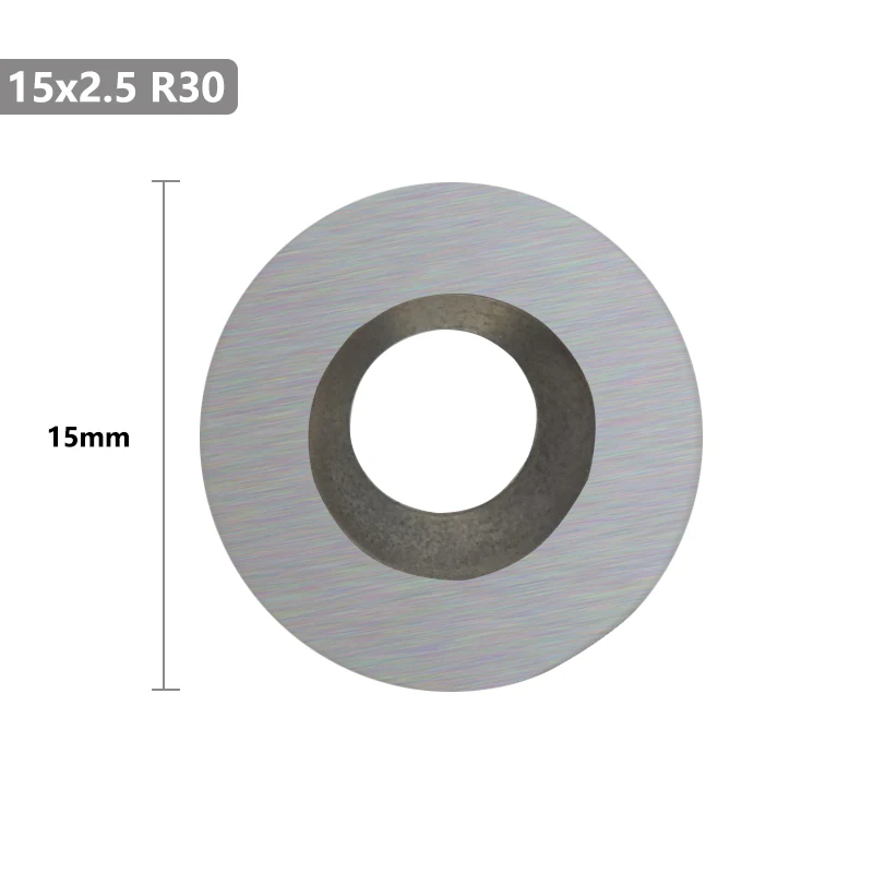 Inserções de cortador de tungstênio 1 peça lâmina de giro redonda de alta dureza 15x2.5mm r30 para ferramentas de torneamento de torno de madeira