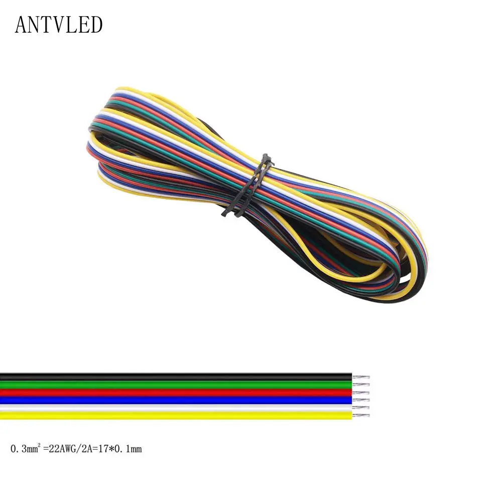 5m/10m/50m/100m 22AWG Led Wire Cable 2pin/3pin/4pin/5pin/6pin For WS2812B WS2811 5050 2835 5730 LED Strip Light