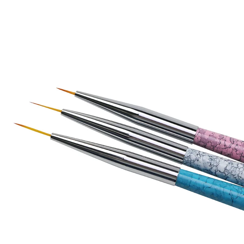 3 Stuks Liner Franse Nail Art Brush Streep Lijn Set 3D Tips Manicuring Ultradunne Lijn Tekening Pen UV gel Borstels Schilderen Gereedschap